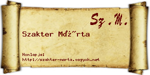 Szakter Márta névjegykártya