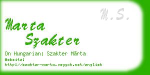 marta szakter business card